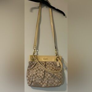 Coach Tan and Cream Crossbody Bag F17599
